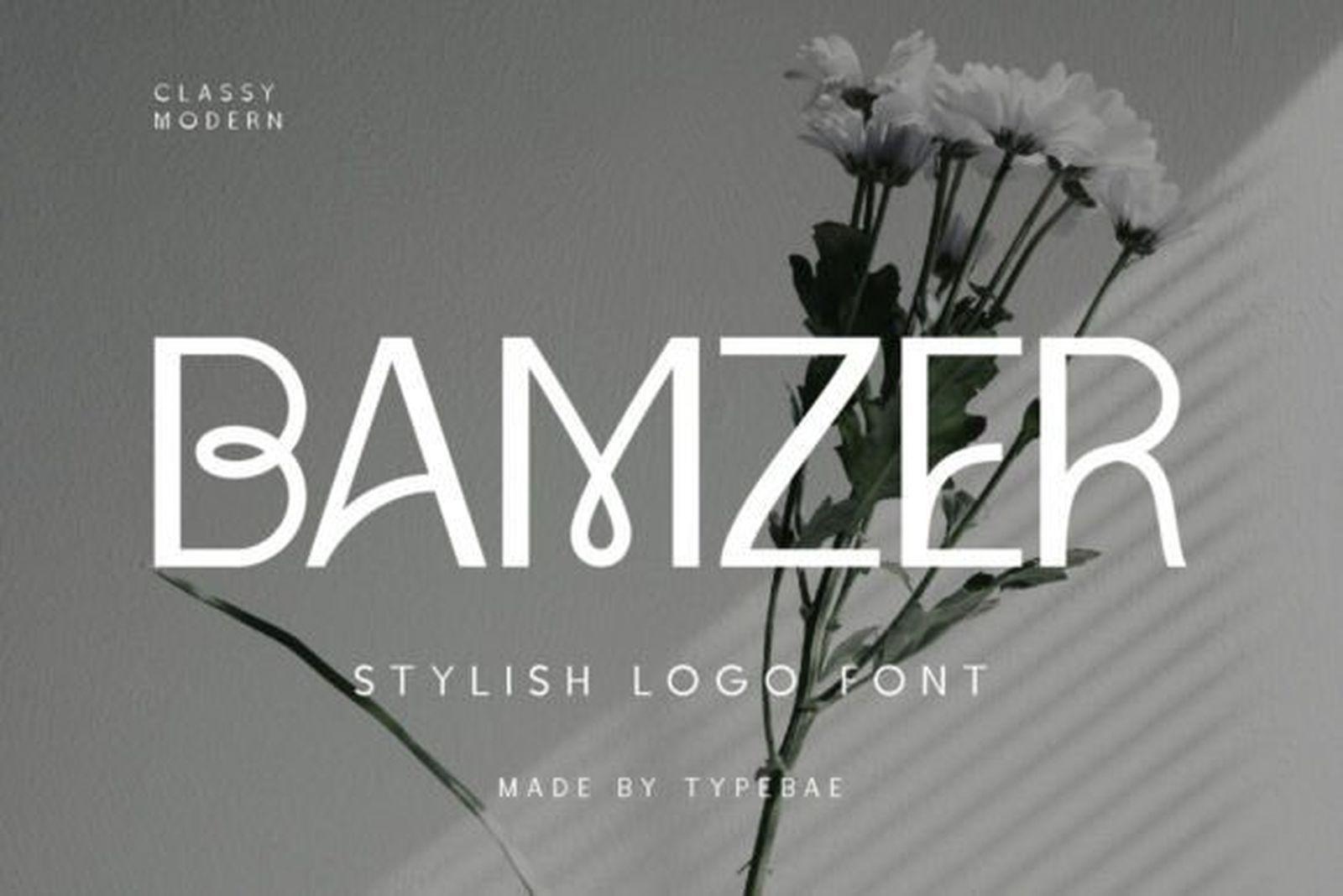 Bamzer Font classy modern capitals for boutique logos