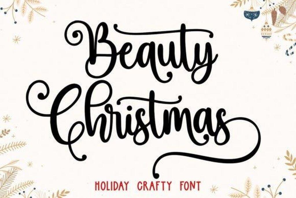 Beauty Christmas Font crafty script for Christmas Cricut projects