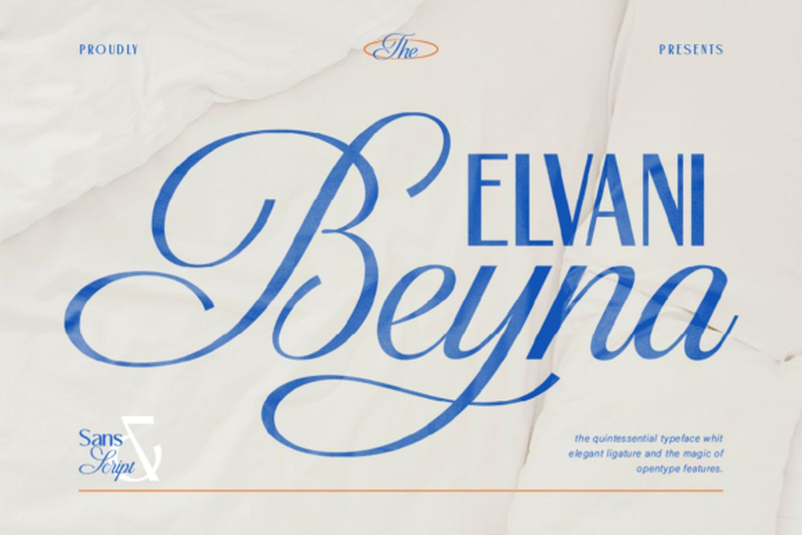 Beyna Elvani Font by Burntilldead, font combination preview