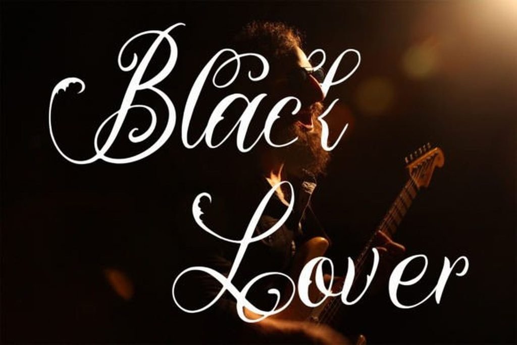 Blacklover Font — light monoline cursive tattoo font preview