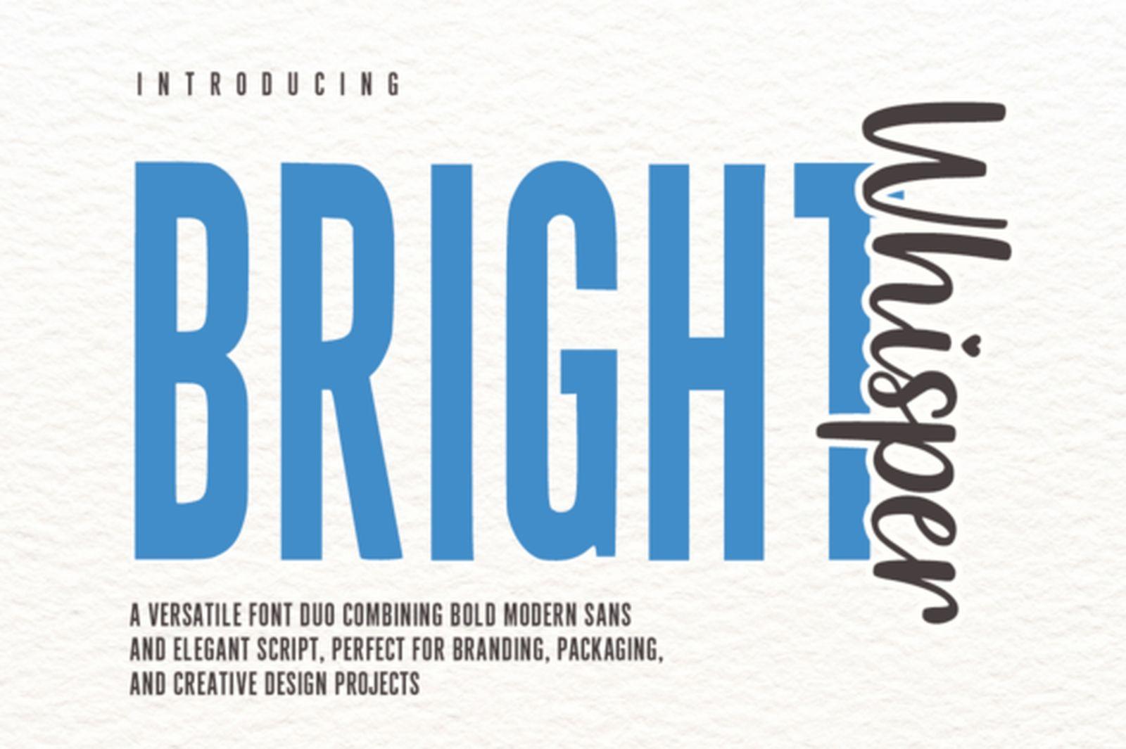 Bright Whisper Duo Font by cocodesign, font combination preview