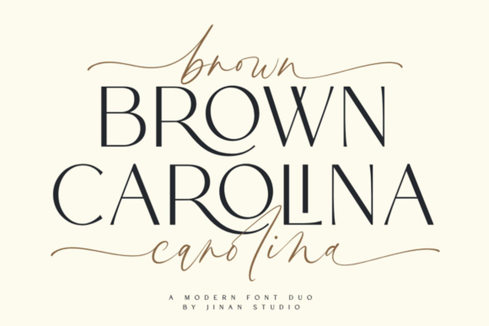 Brown Carolina Duo Font by jinanstd, font combination preview