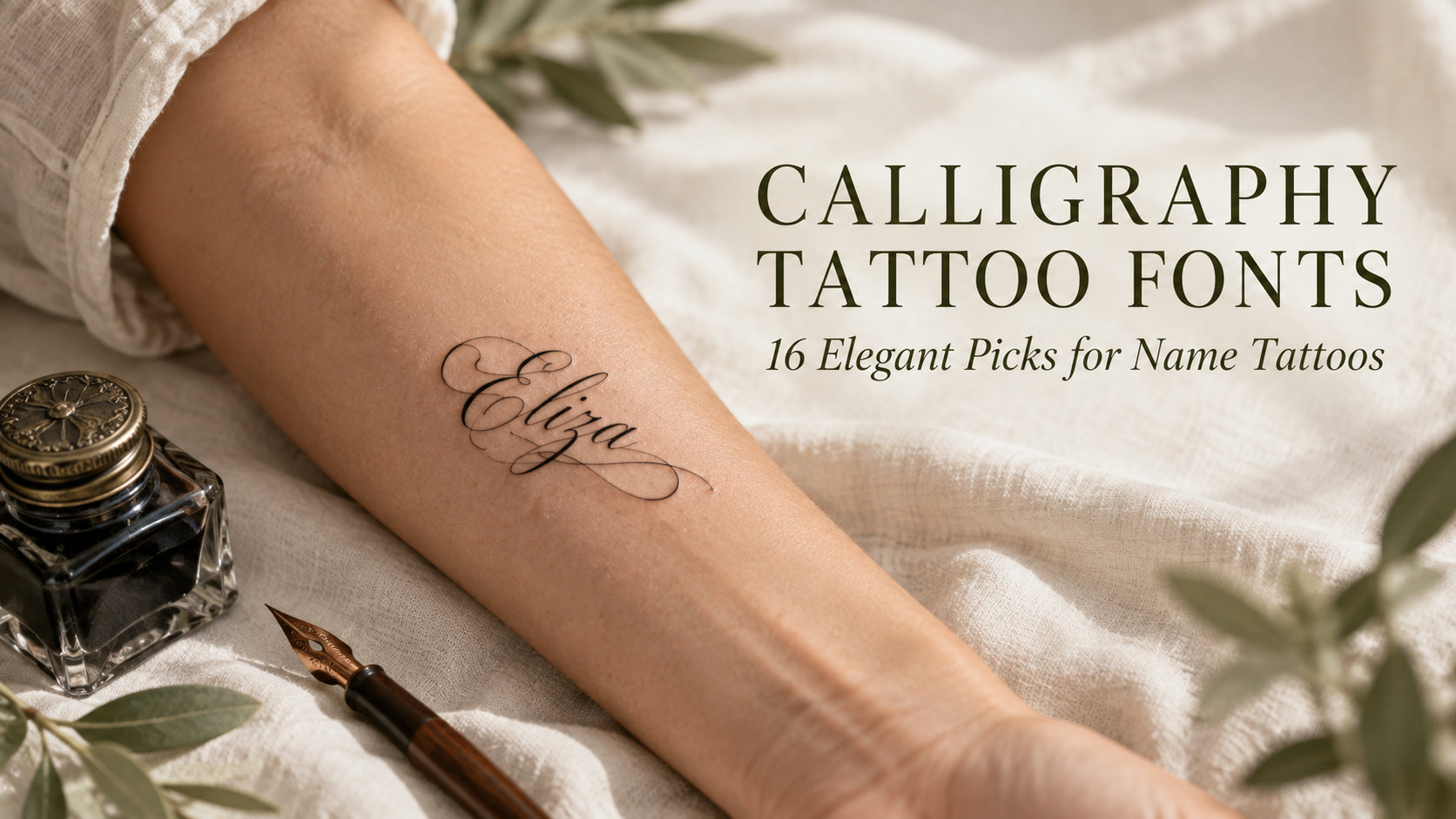 Calligraphy Tattoo Fonts: 16 Elegant Picks for Name Tattoos and Fine-Line Designs