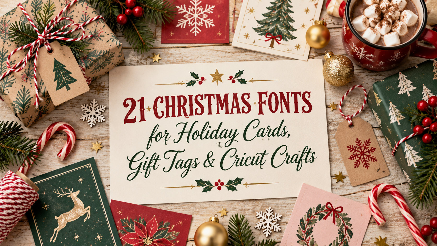 21 Christmas Fonts for Crafters and Small Shops: Holiday Cards, Gift Tags and Cricut Projects