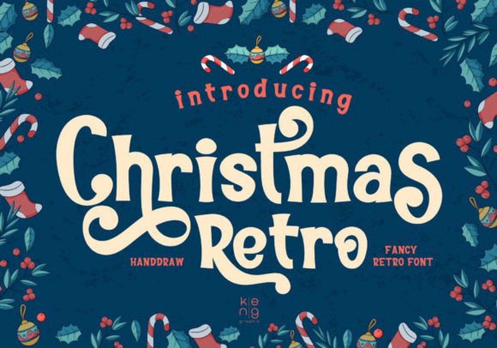 Christmas Retro Font preview by keng graphic