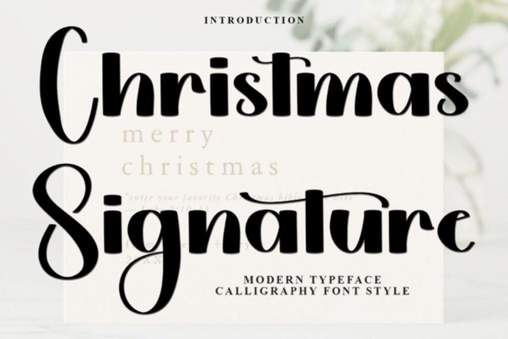 Christmas Signature Font bold script for Christmas signs