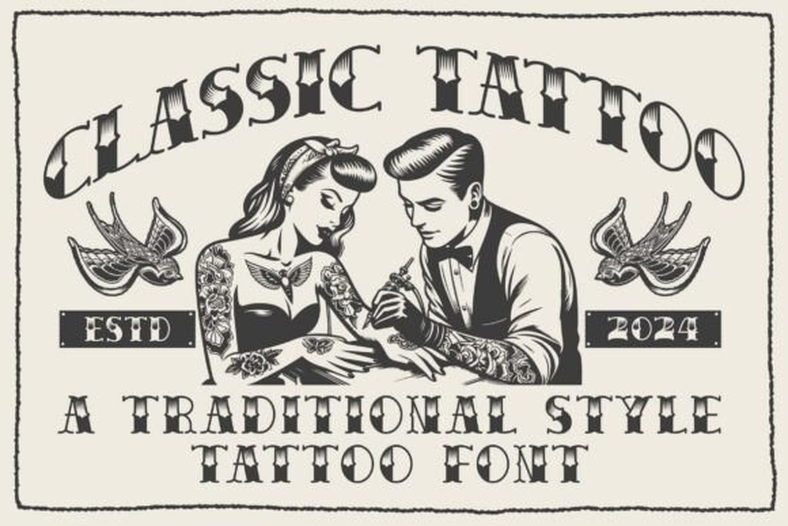 Classic Tattoo Font — traditional style tattoo font preview