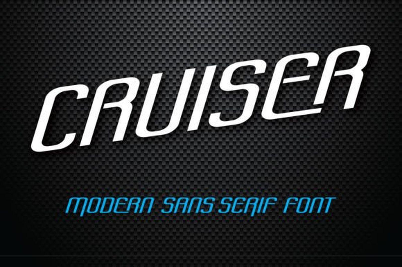 Cruiser Font slanted futuristic capitals for automotive logos