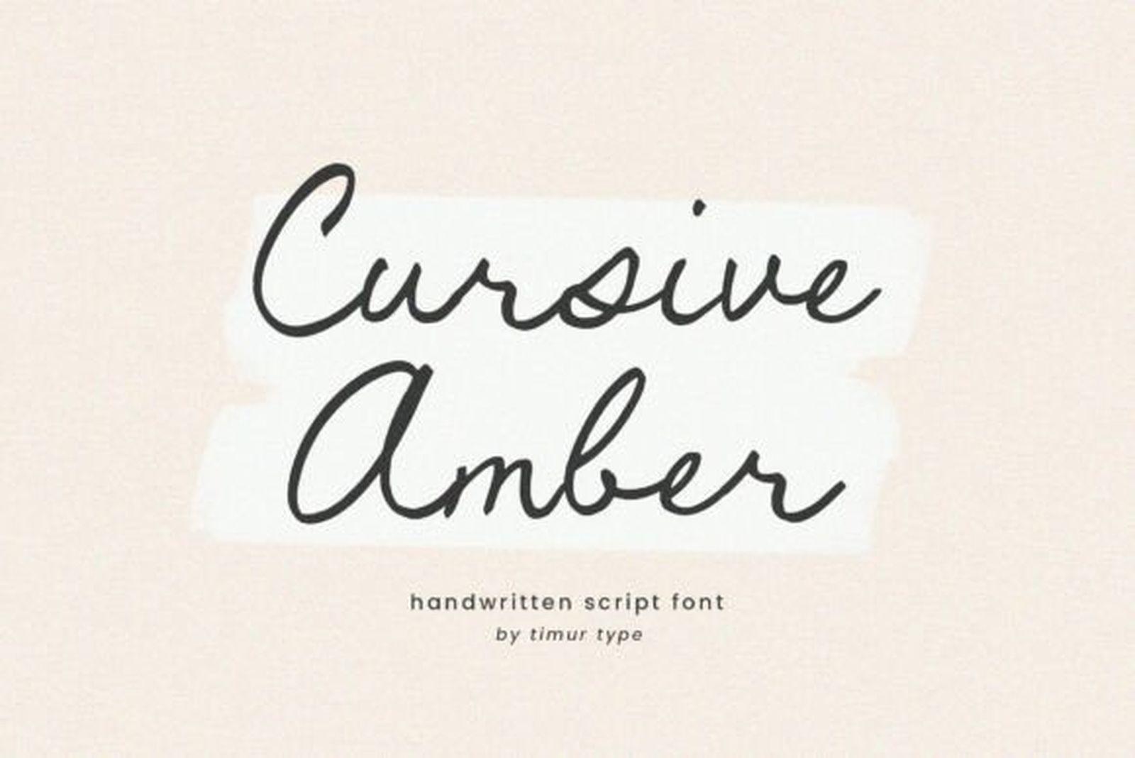 Cursive Amber Font by Timur type, handwritten script with a dry brush texture