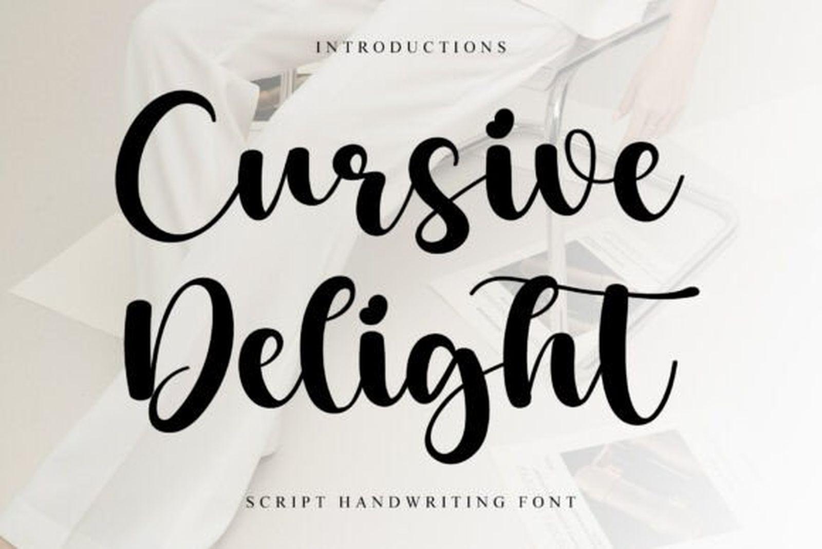 Cursive Delight Font by YanStudio, heavy script handwriting font with a high-contrast capital C