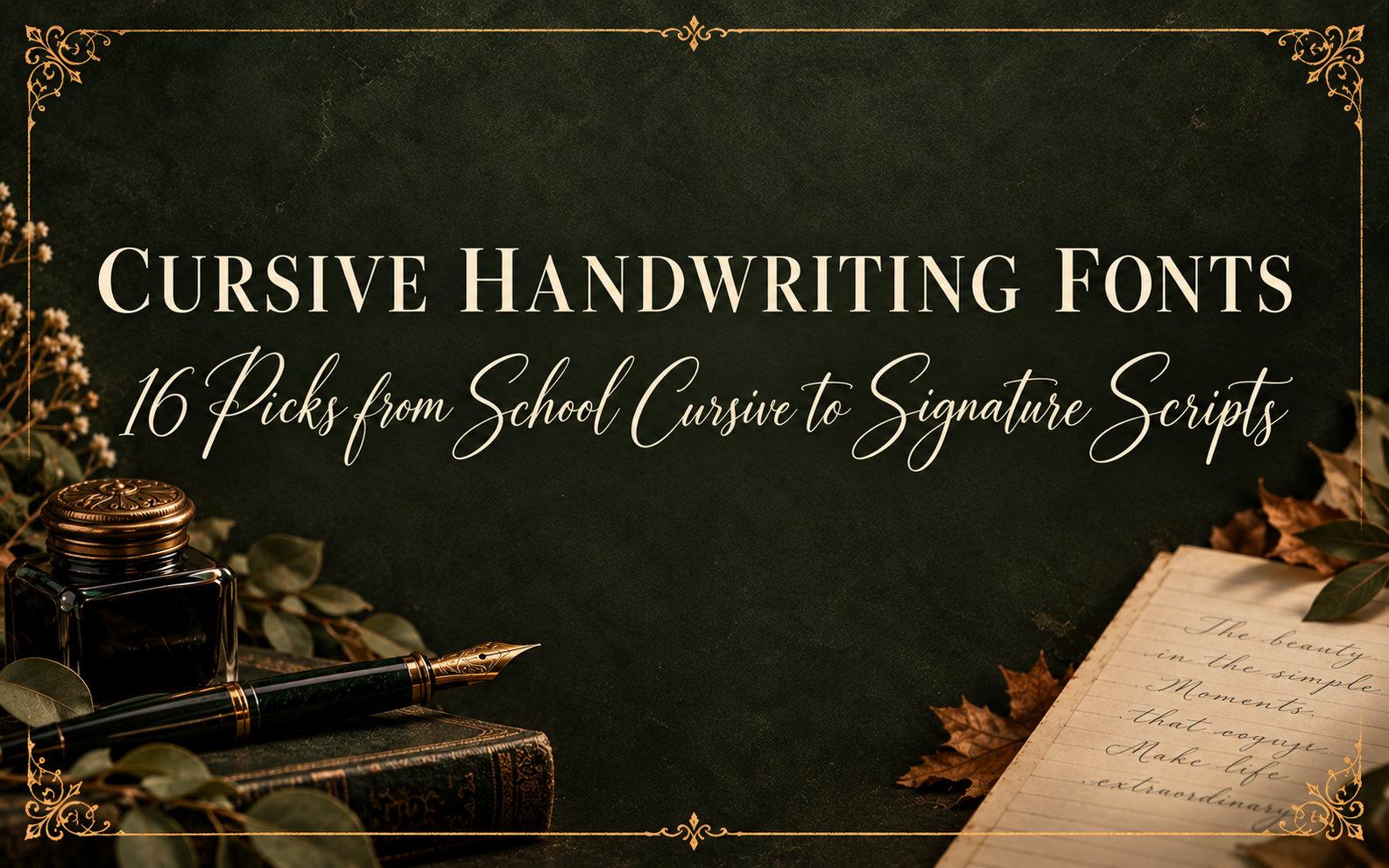 Cursive Handwriting Fonts: 16 Picks from School Cursive to Signature Scripts
