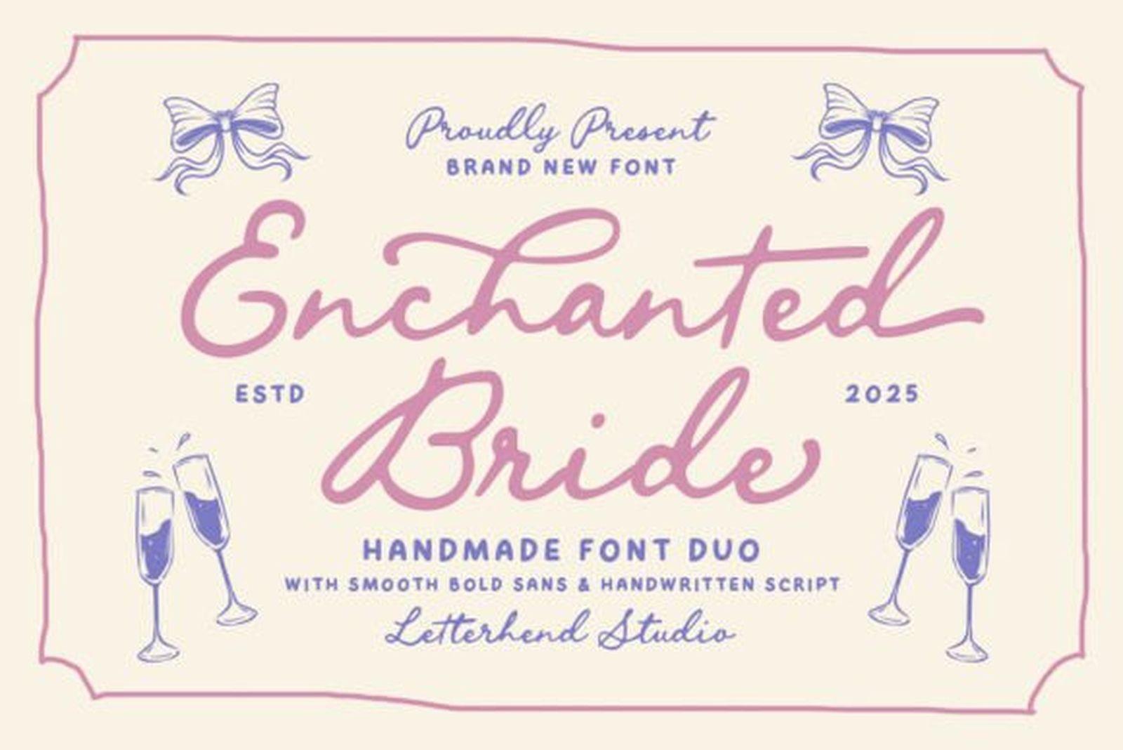 Enchanted Bride Font by letterhend, font combination preview