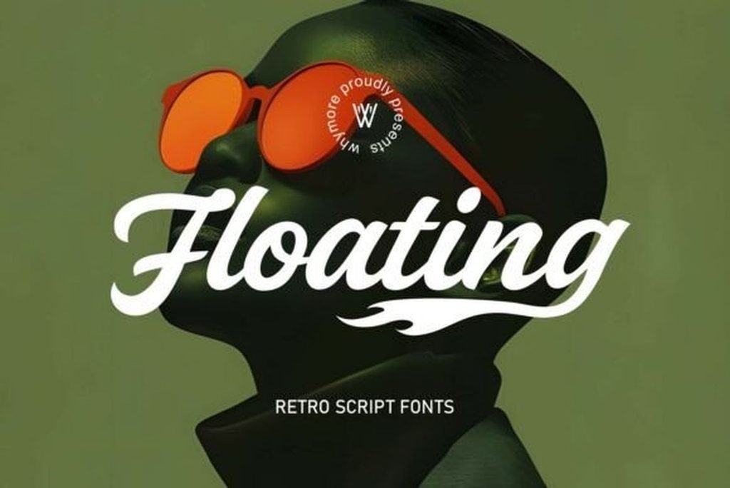 Floating Script Font — retro bold cursive tattoo font preview