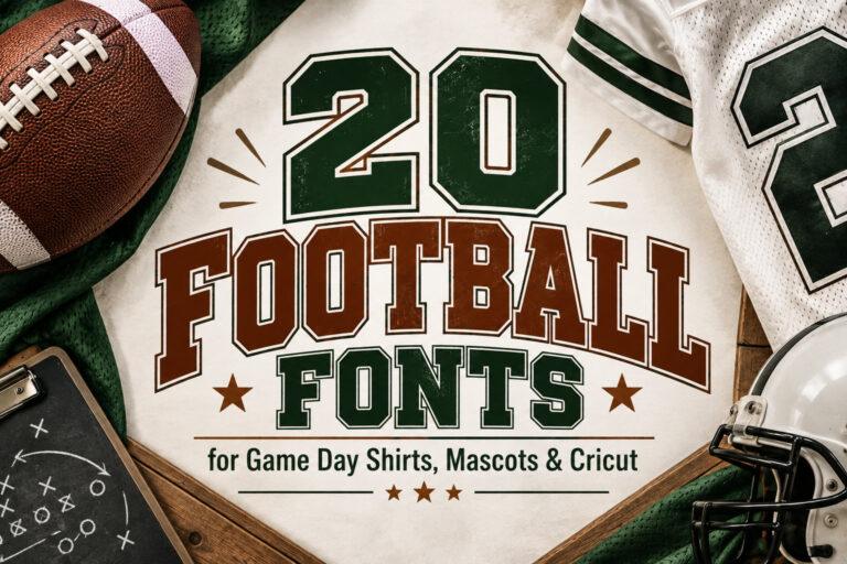 Football Fonts for Game Day Shirts, Mascot Logos and Cricut Projects