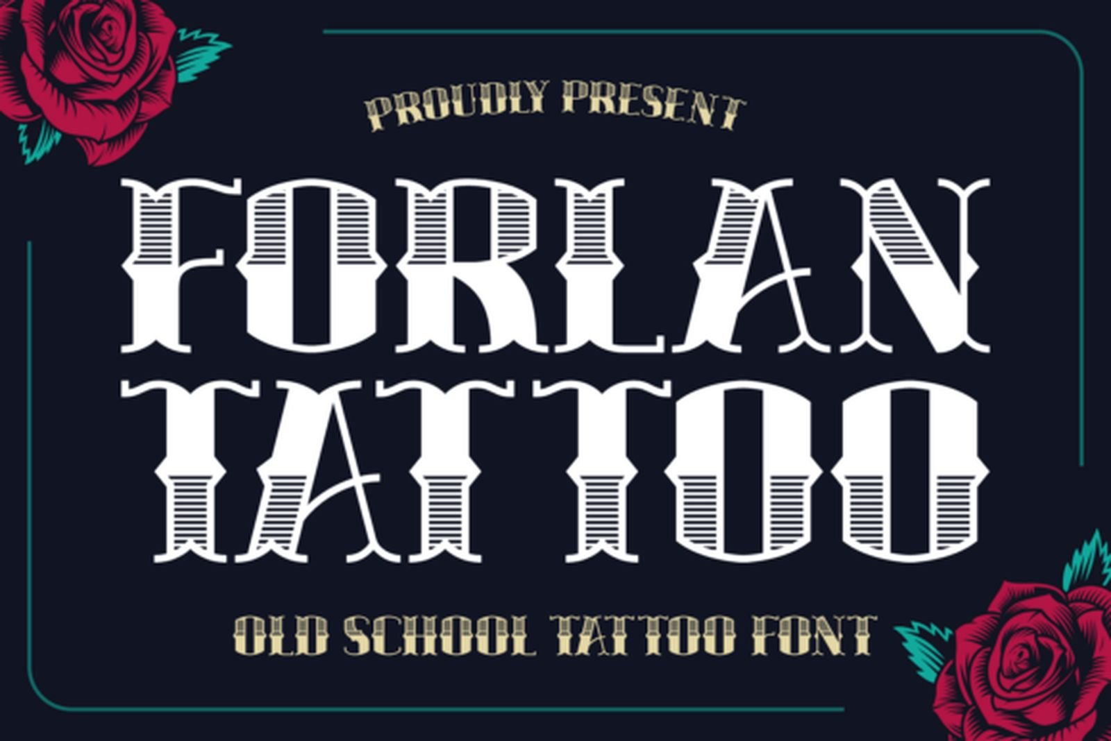 Forlan Tattoo Font — old school condensed tattoo font preview