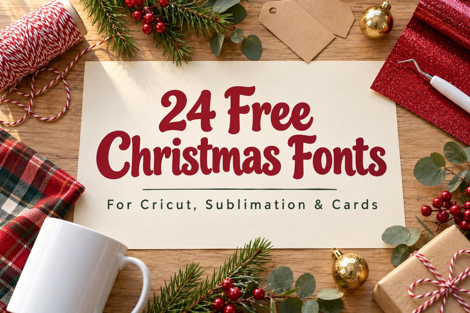24 Free Christmas Fonts for Crafters: Cricut Cuts, Color Fonts and Holiday Cards