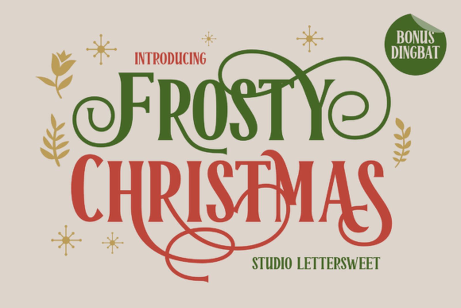 Frosty Christmas Font preview by Lettersweet