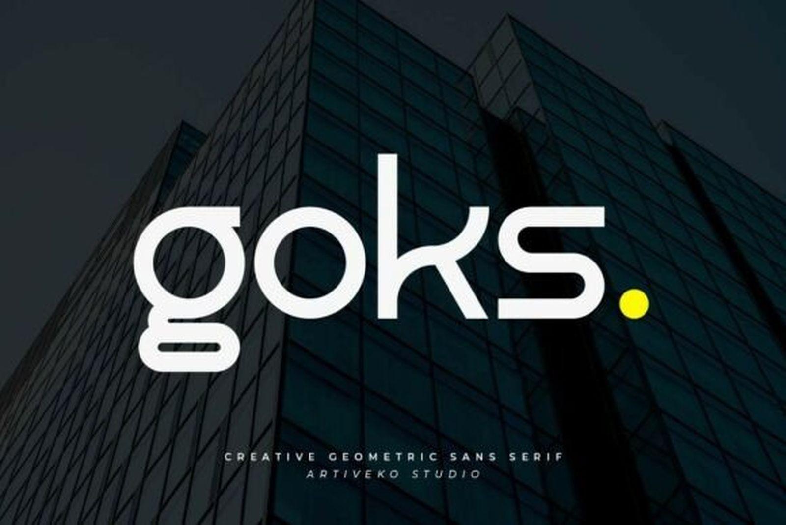 Goks Font geometric sans serif for short brand names