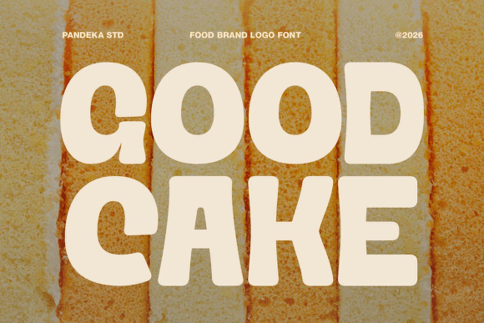 Good Cake Font chunky food brand logo font for bakeries