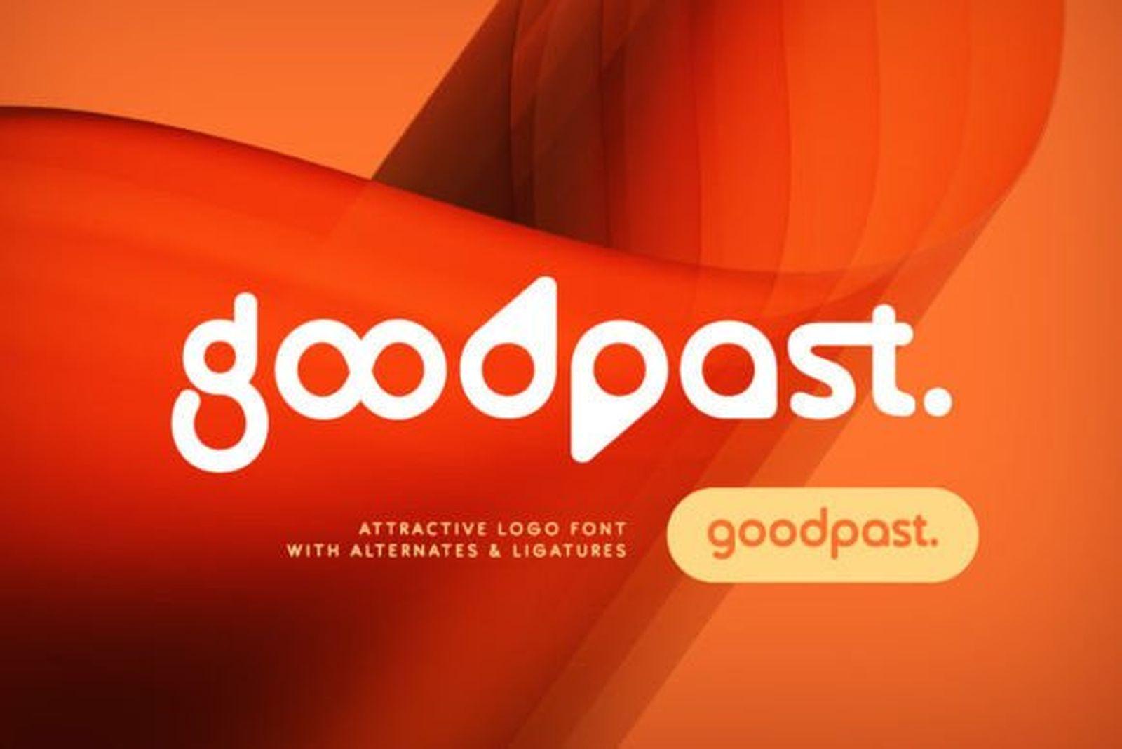 Goodpast Font bold rounded logo font with ligatures for food brands
