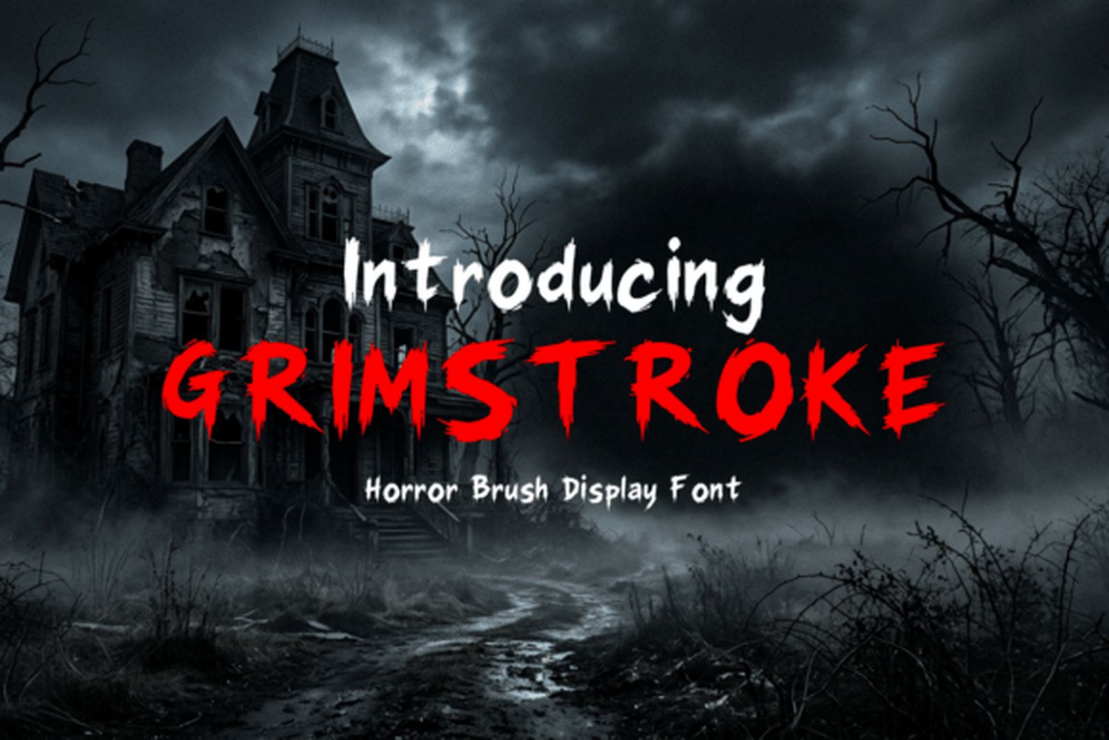 Grimstroke Font horror brush Halloween lettering