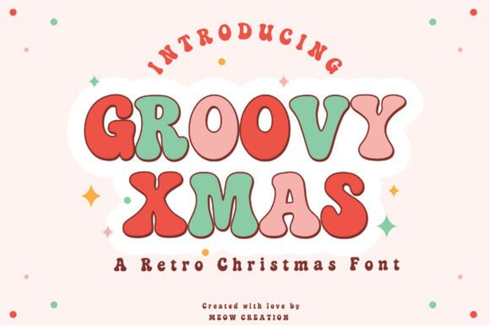 Groovy Xmas Font preview by Meow Creation