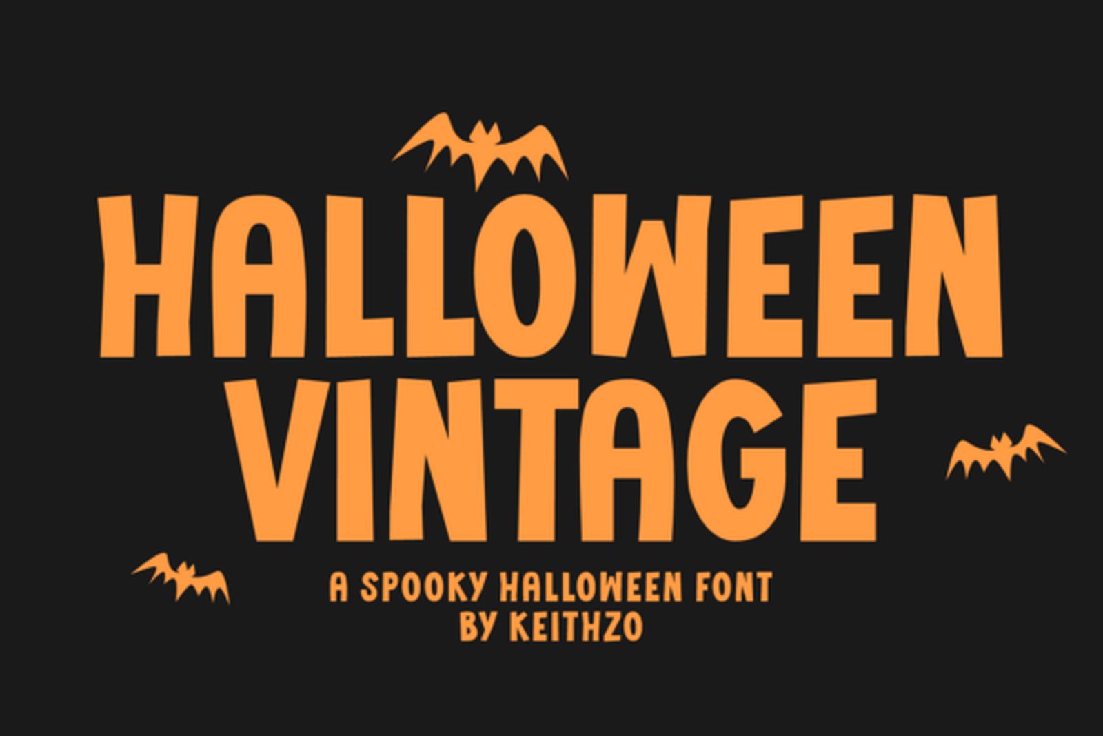 Halloween Vintage Font condensed Halloween poster lettering