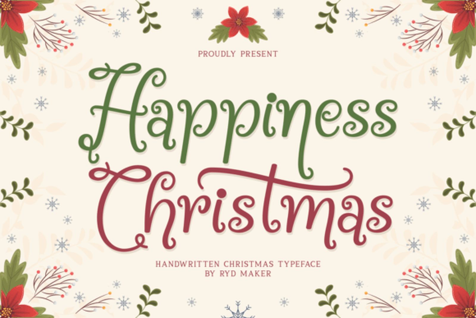 Happiness Christmas Font preview by Oto Maker