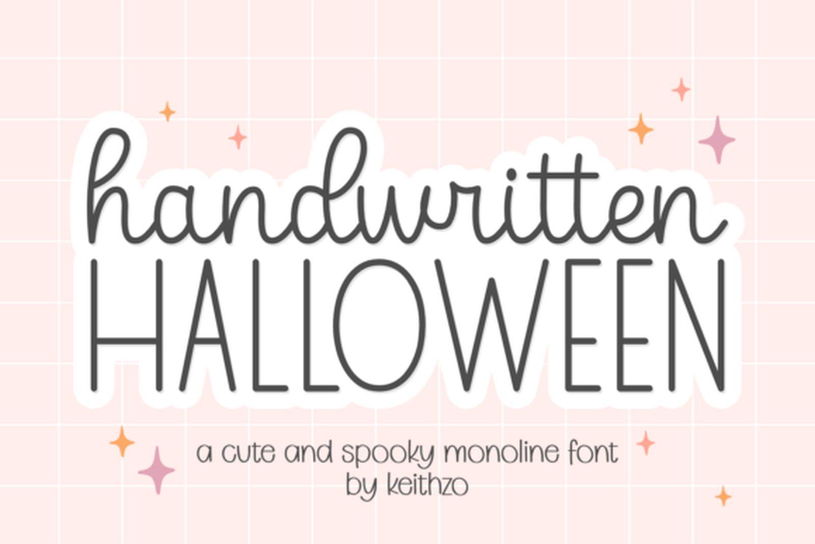 Handwritten Halloween Font by Keithzo, monoline script paired with tall thin capitals
