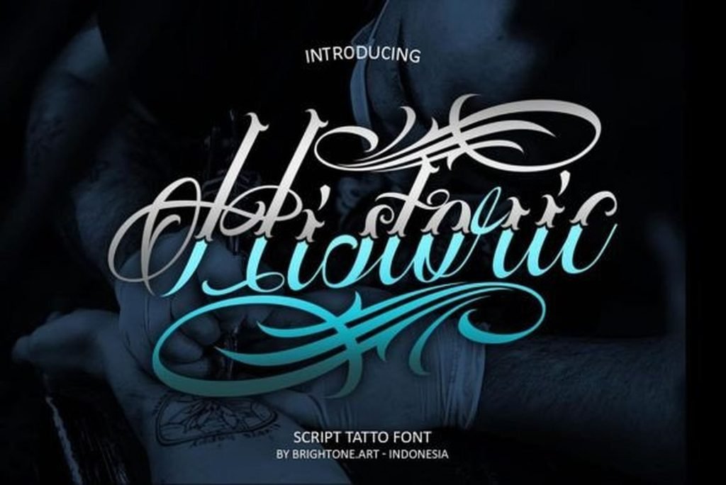 Historic Font — calligraphic cursive tattoo script font preview