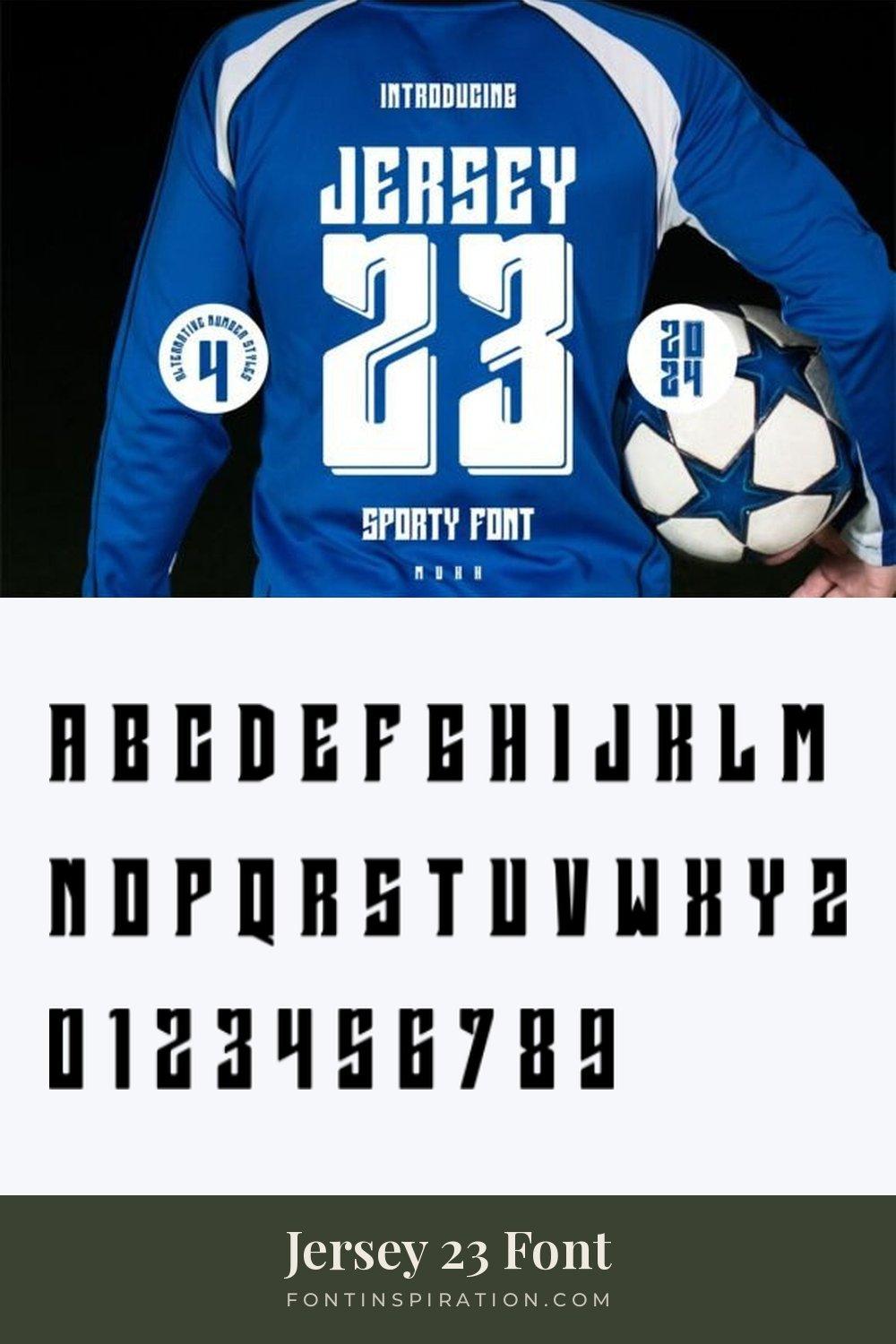 Jersey 23 Font by mukhstd, jersey font alphabet and numbers 0-9