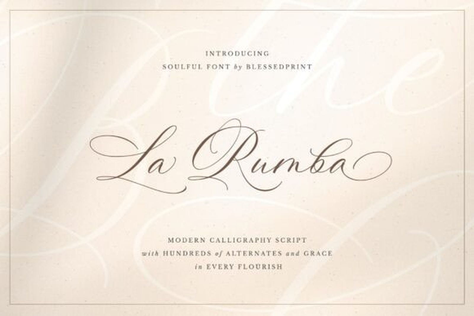 La Rumba Font — fine monoline calligraphy tattoo font preview