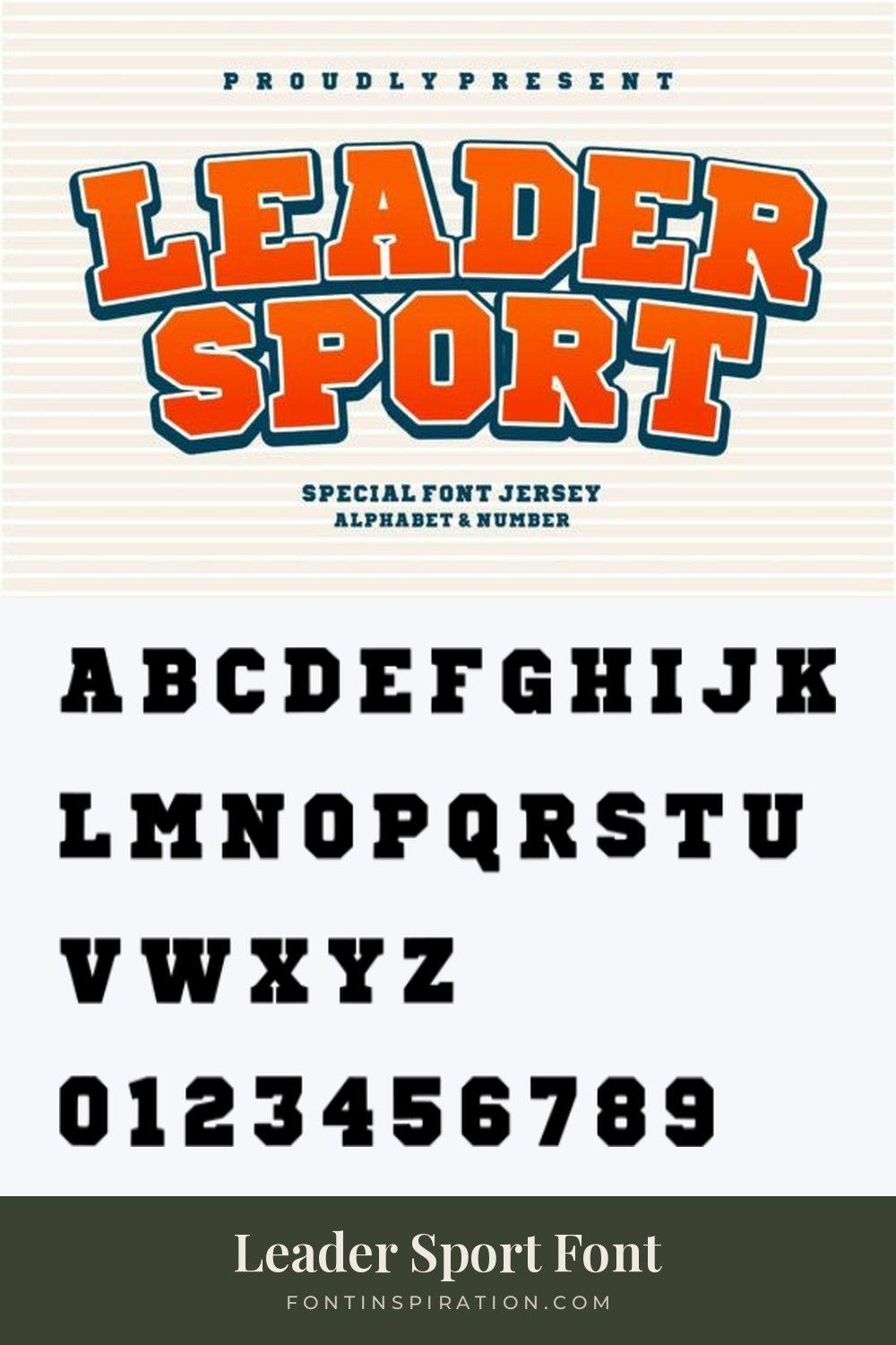 Leader Sport Font by riki.studio, jersey font alphabet and numbers 0-9