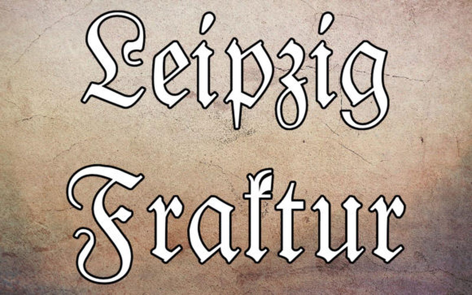 Leipzig Fraktur Font preview, classic Fraktur gothic tattoo font