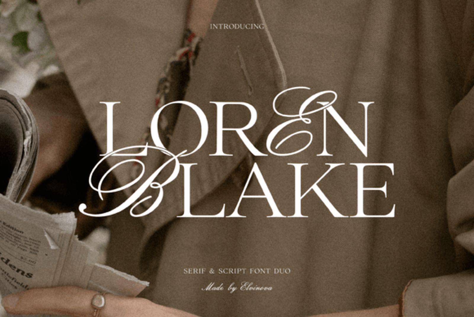 Loren Blake Duo Font by elvinova, font combination preview