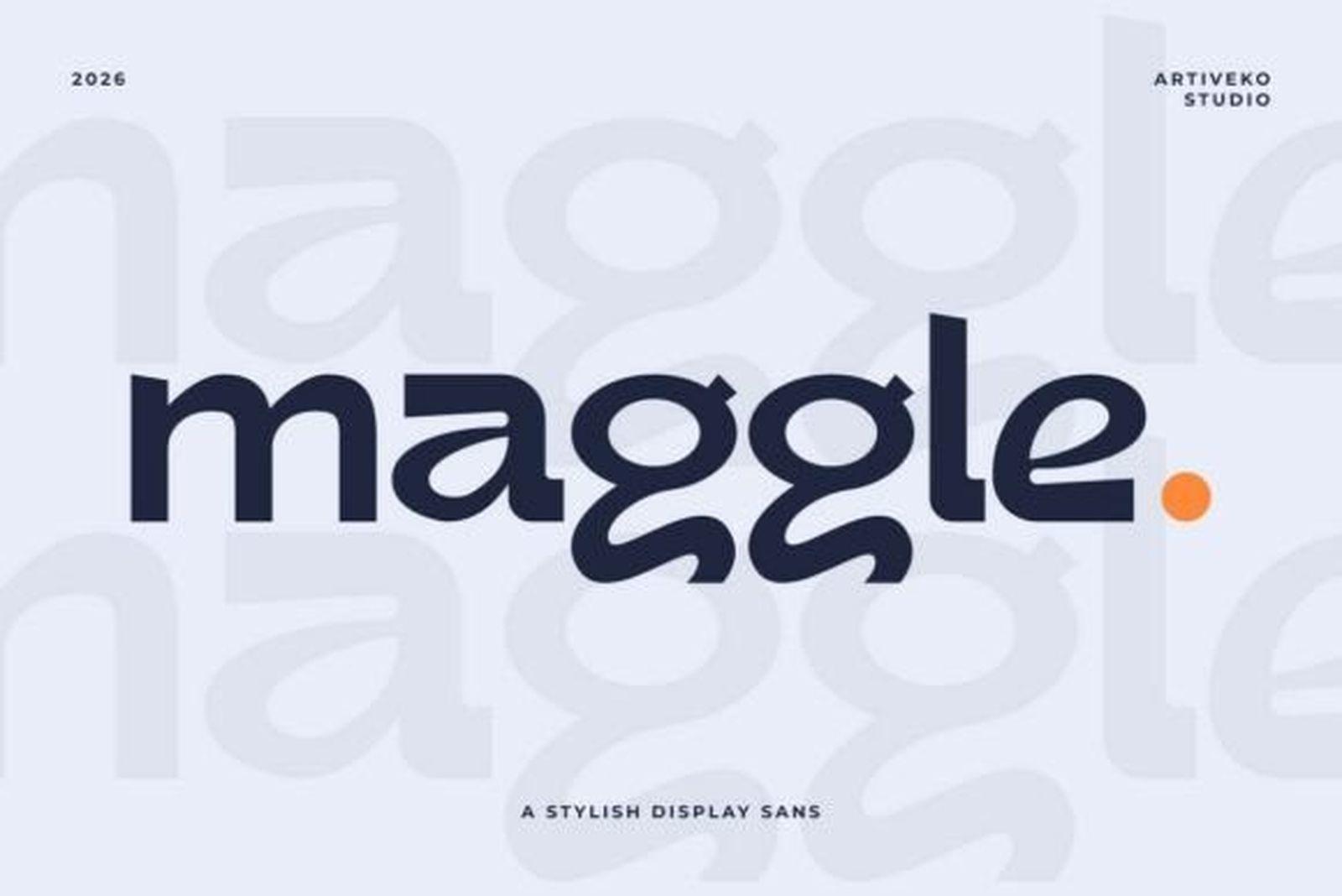Maggle Font rounded display sans for friendly brand logos