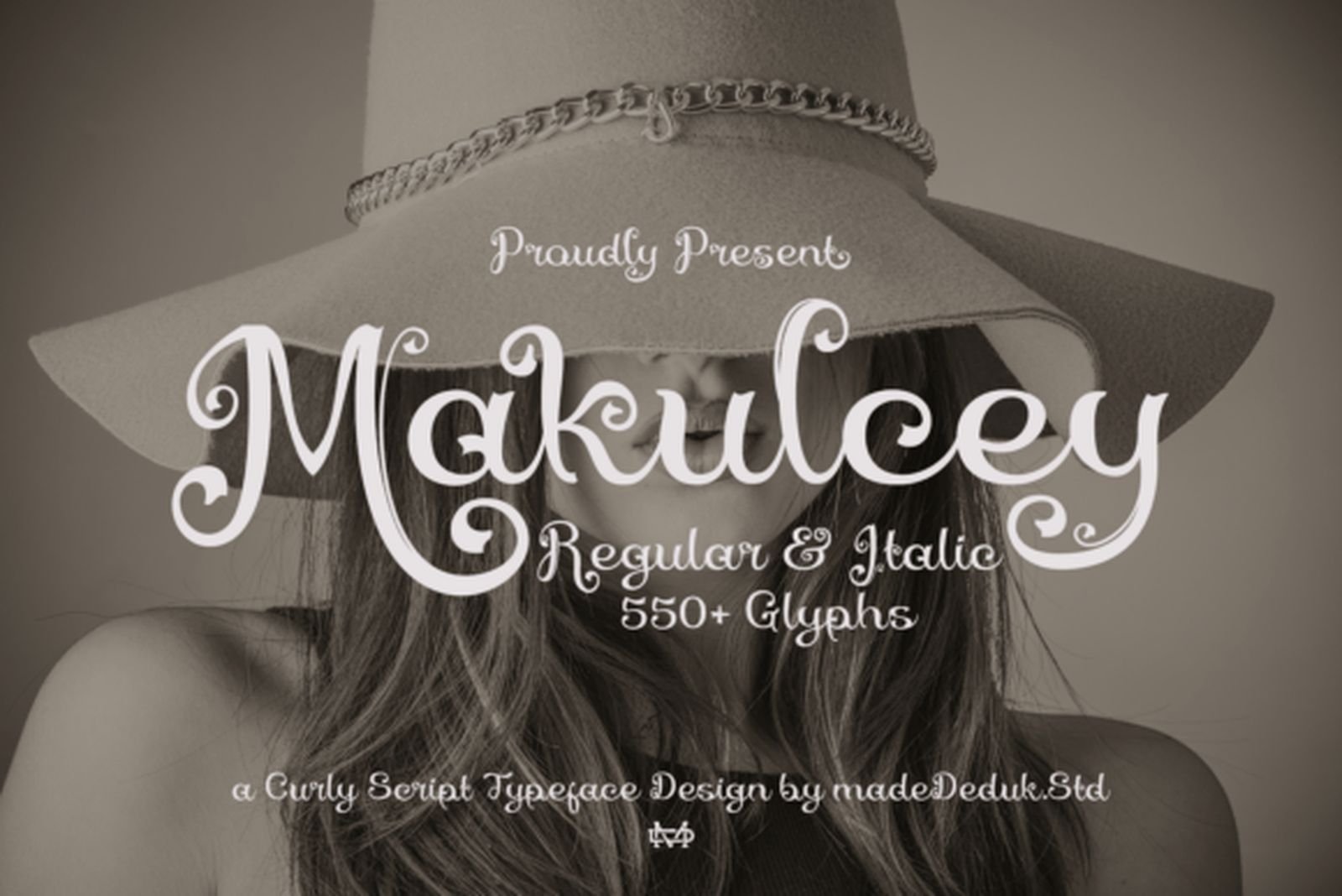Makulcey Font — curly script cursive tattoo font preview