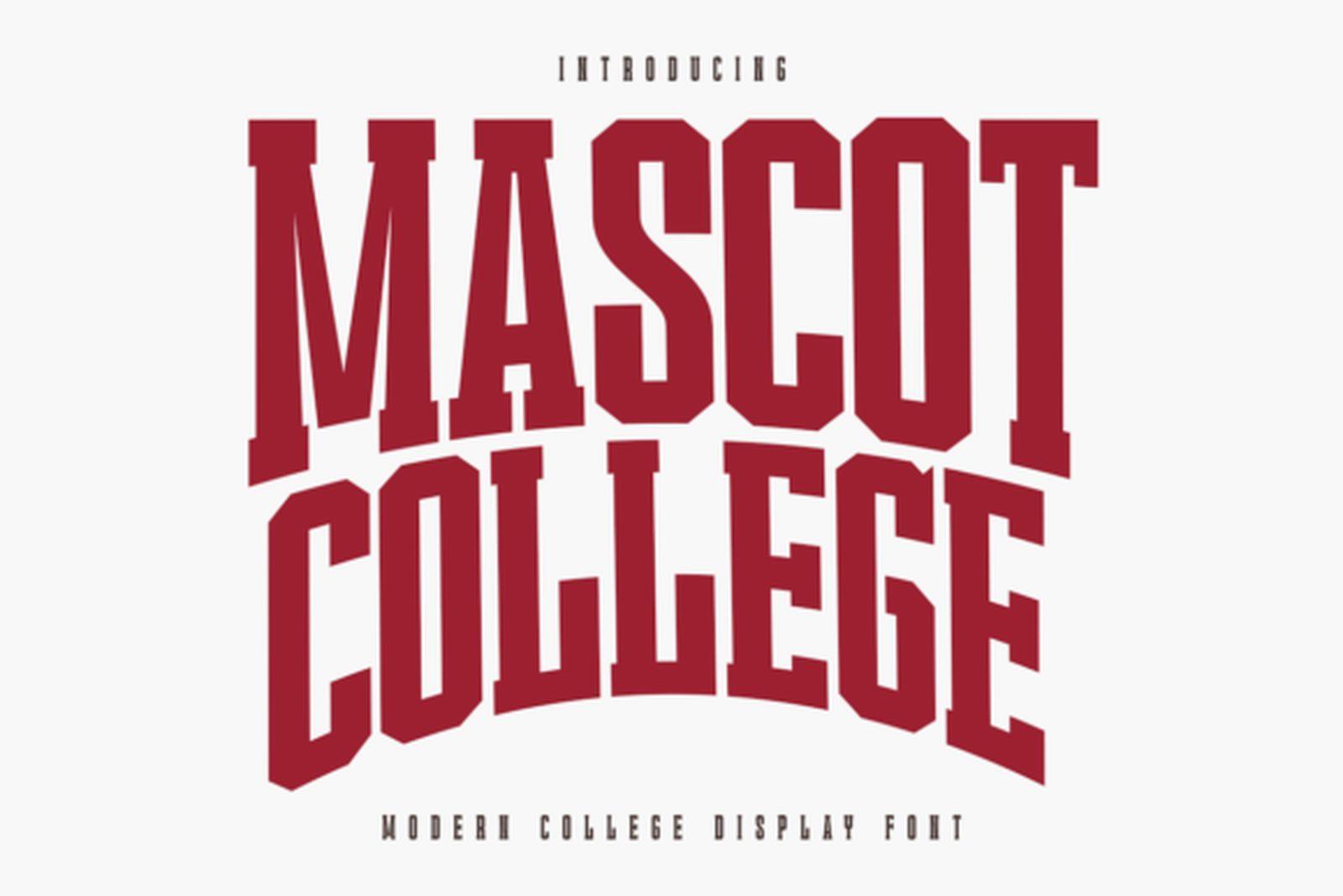 Mascot College Font by Almairatype Studio, sports font preview