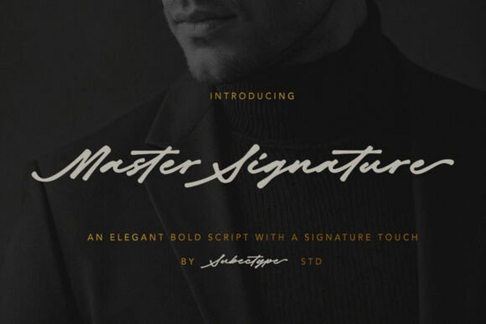 Master Signature Font bold signature script for photography logos