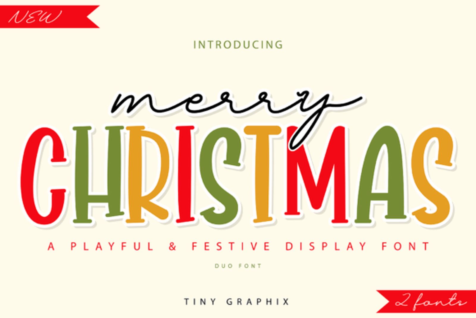 Merry Christmas Duo Font preview by TINY GRAPHIX
