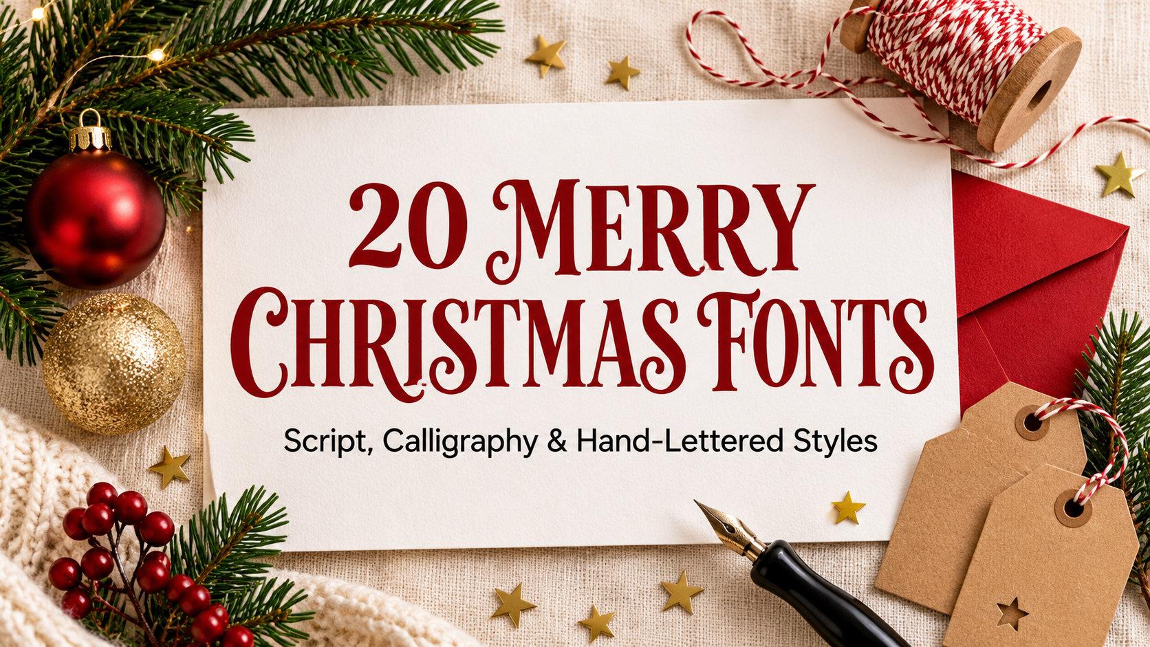 20 Merry Christmas Fonts: Script, Calligraphy and Hand-Lettered Styles for Cards and Signs