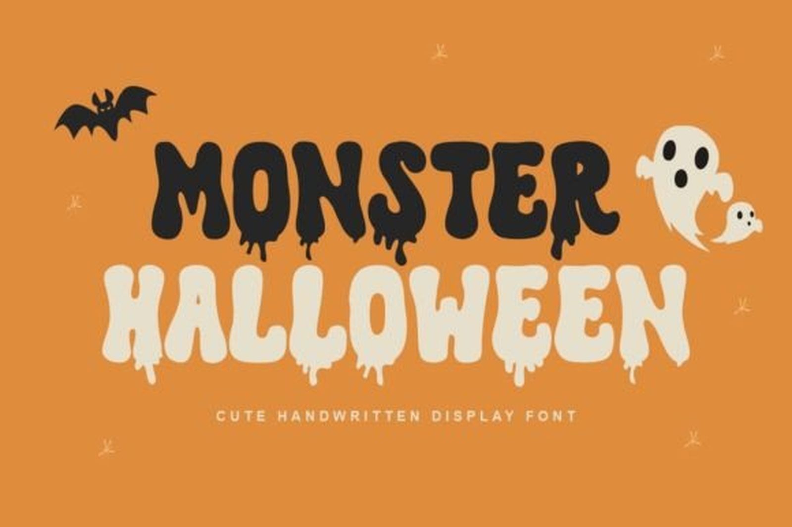 Monster Halloween Font cute handwritten Halloween lettering