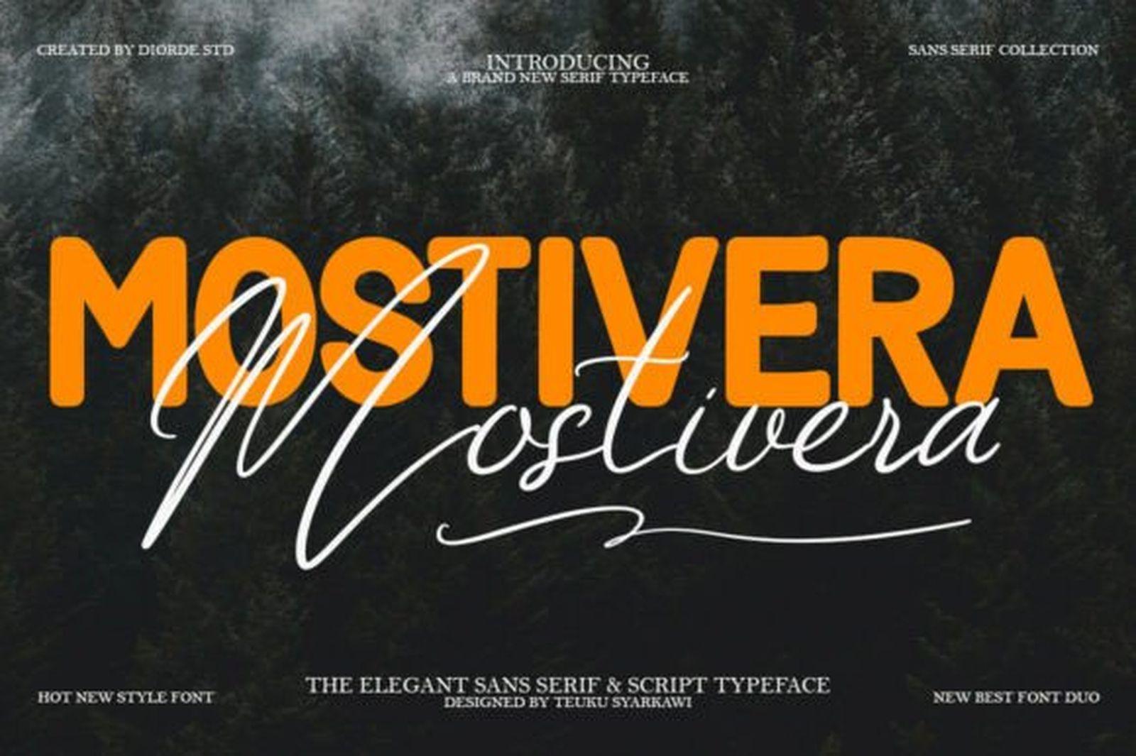 Mostivera Font by Diorde Studio, font combination preview