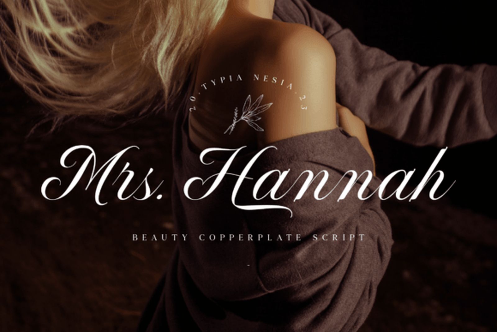 Mrs. Hannah Font — narrow slanted copperplate calligraphy tattoo font preview