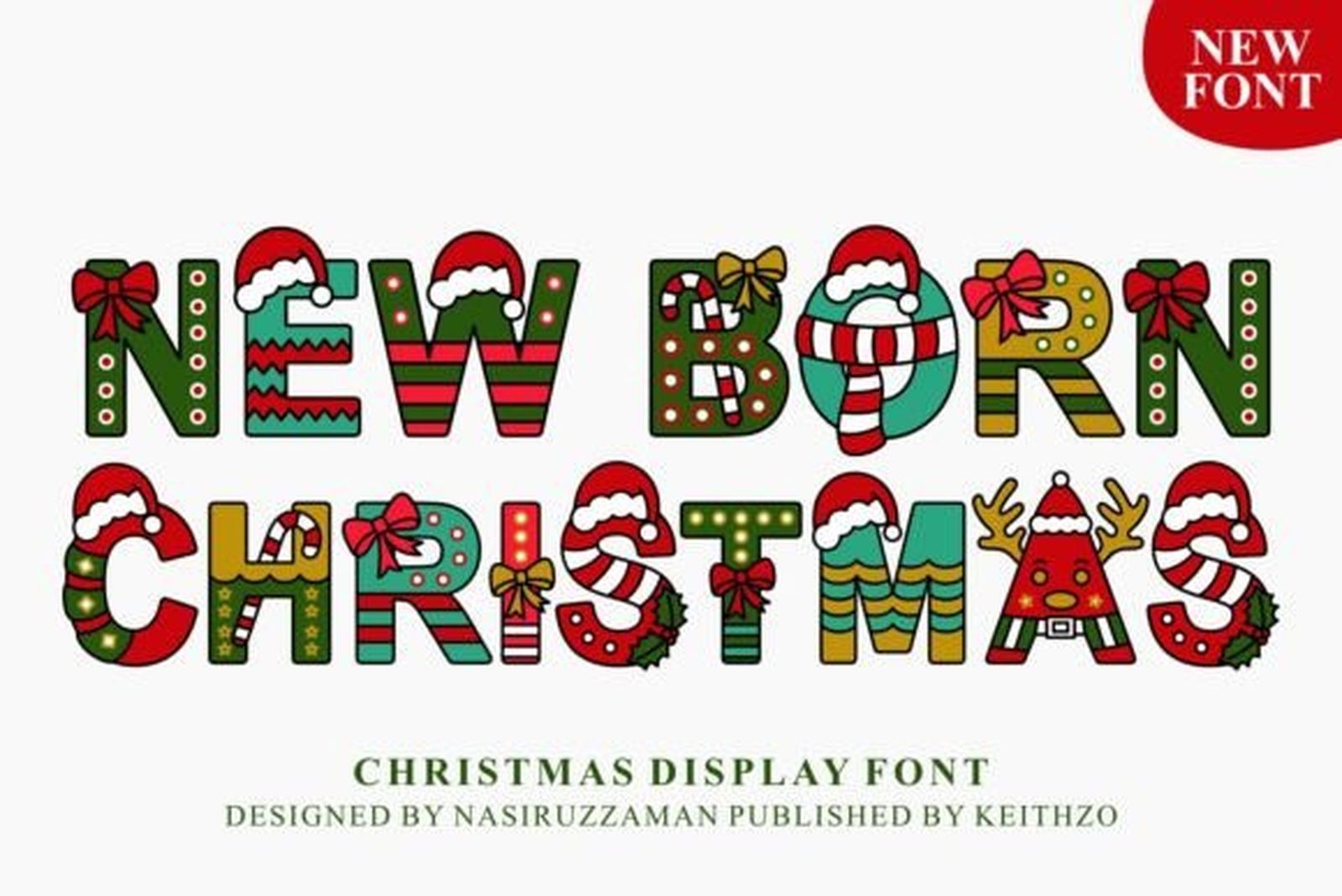 New Born Christmas Font preview by Keithzo (7NTypes)