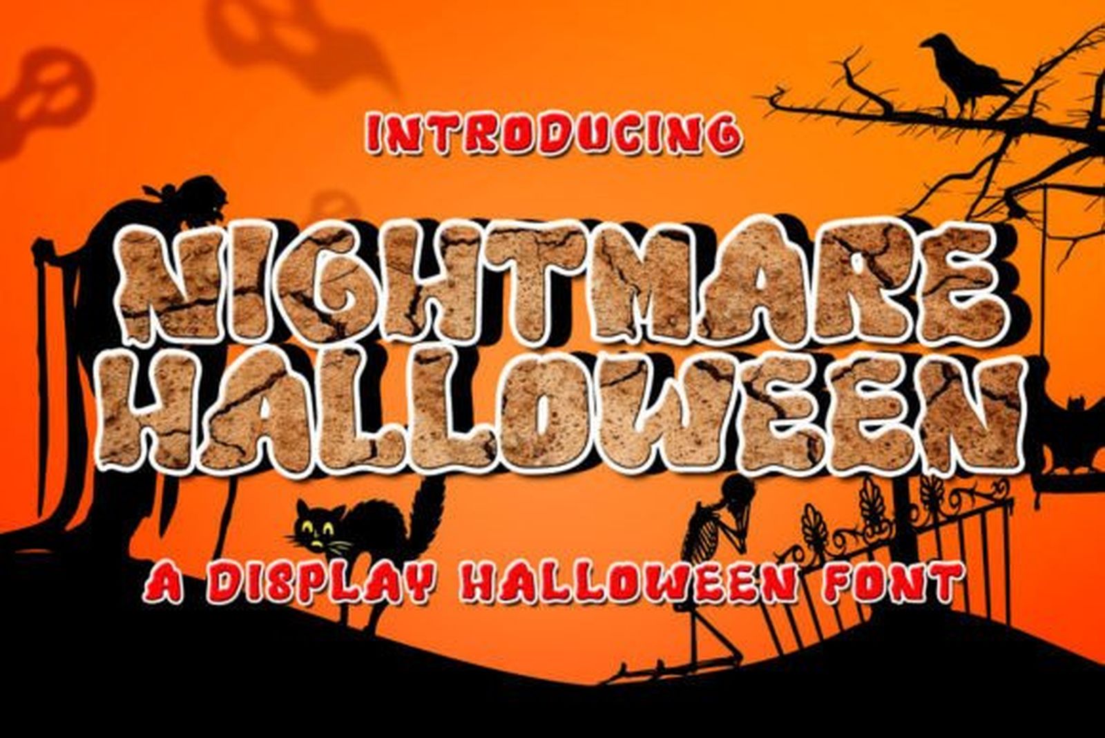 Nightmare Halloween Font textured Halloween poster lettering