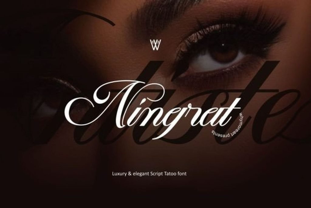 Ningrat Font — elegant fine line tattoo script font preview
