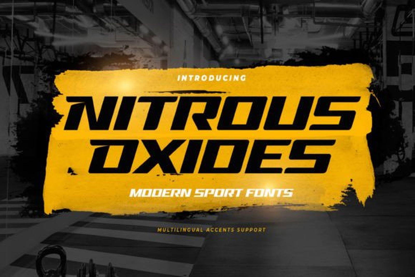 Nitrous Oxides Font by Gassstype Studio, sports font preview