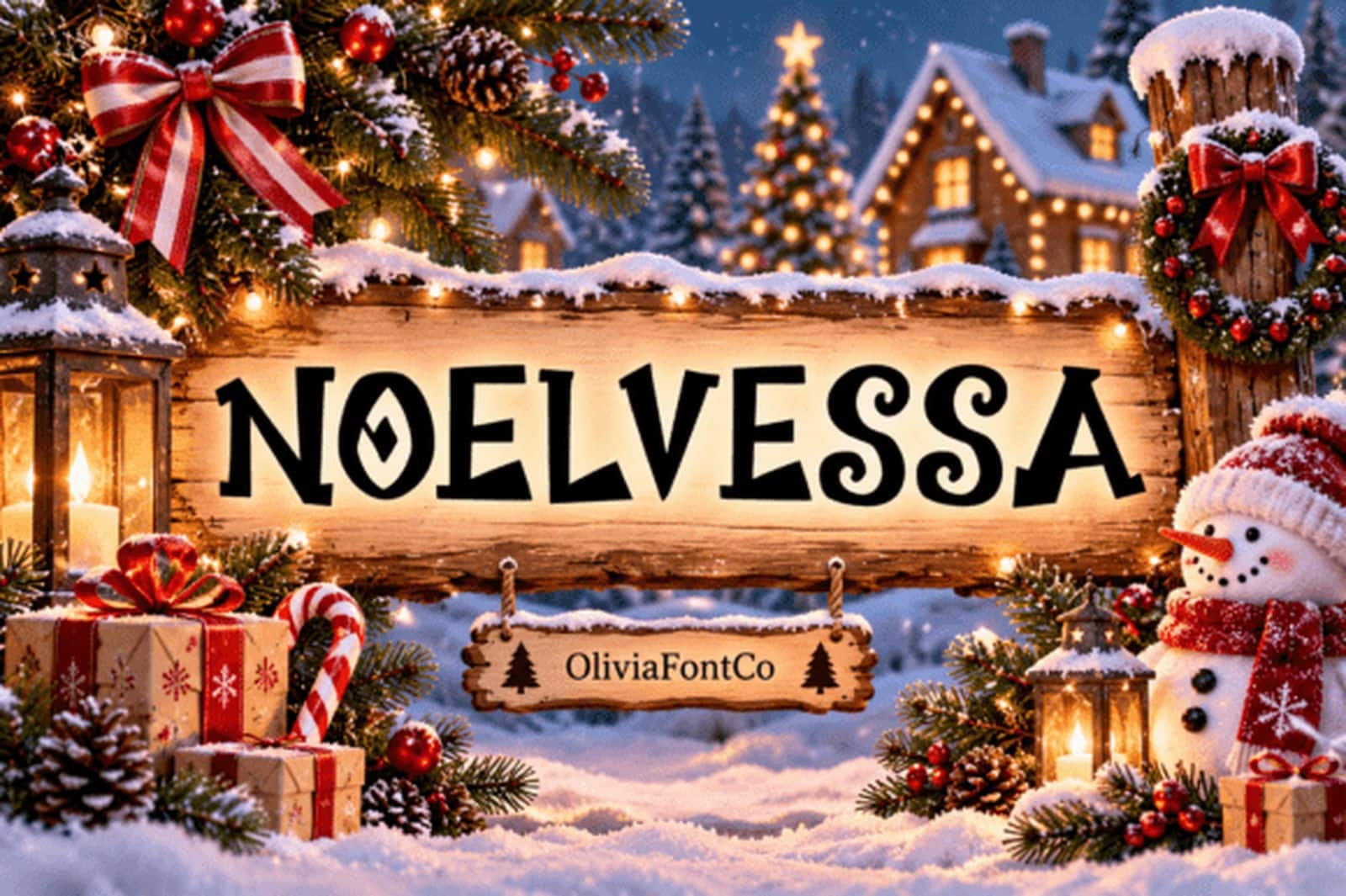 Noelvessa Font preview by OliviaFontCo