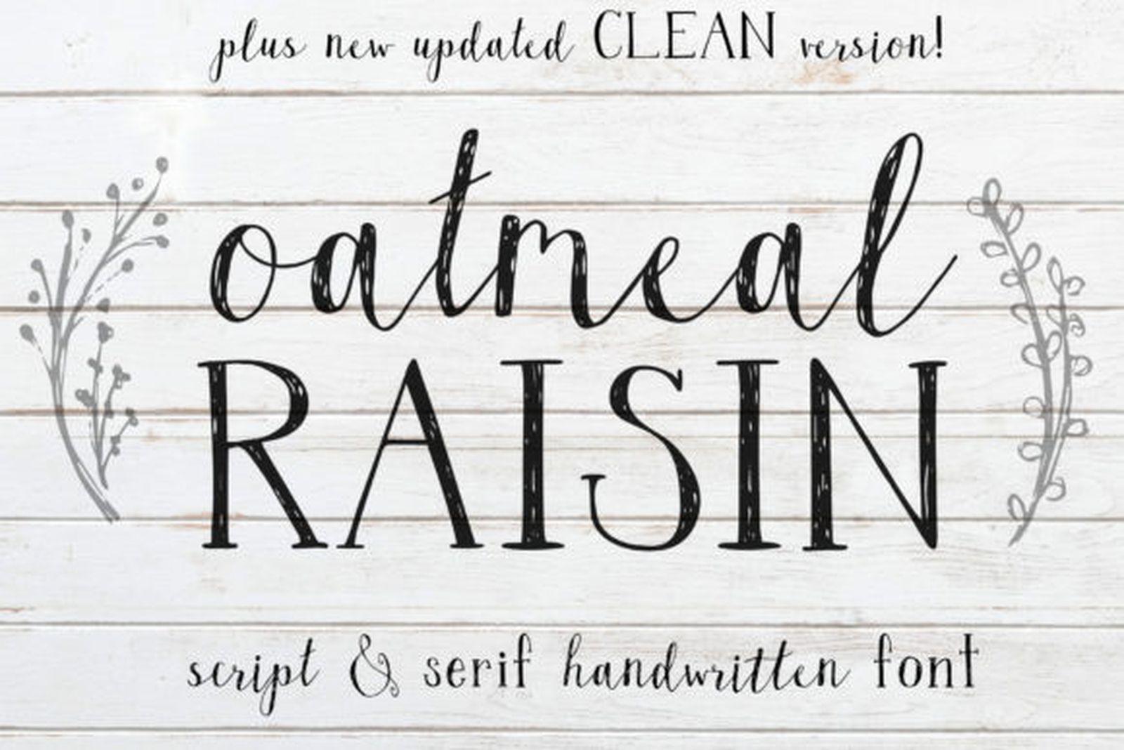 Oatmeal Raisin Duo Font by kelliejaynestudio, font combination preview